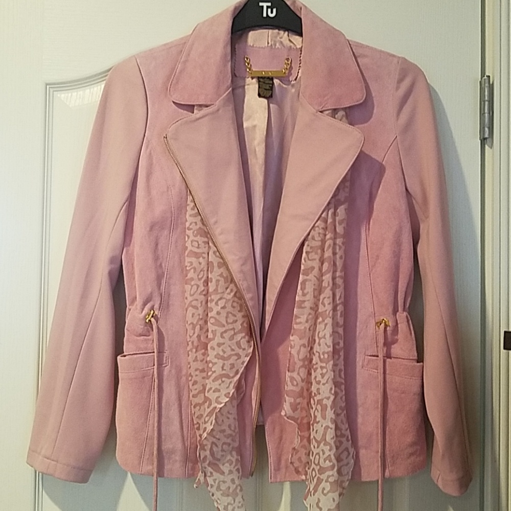 Pink suede & ponte jacket NWOT